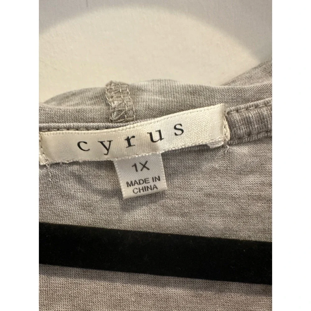 Cyrus Womens 1X Heather Grey Zip Up lightweight Hoodie Cinched Elastic Back - Picture 2 of 5